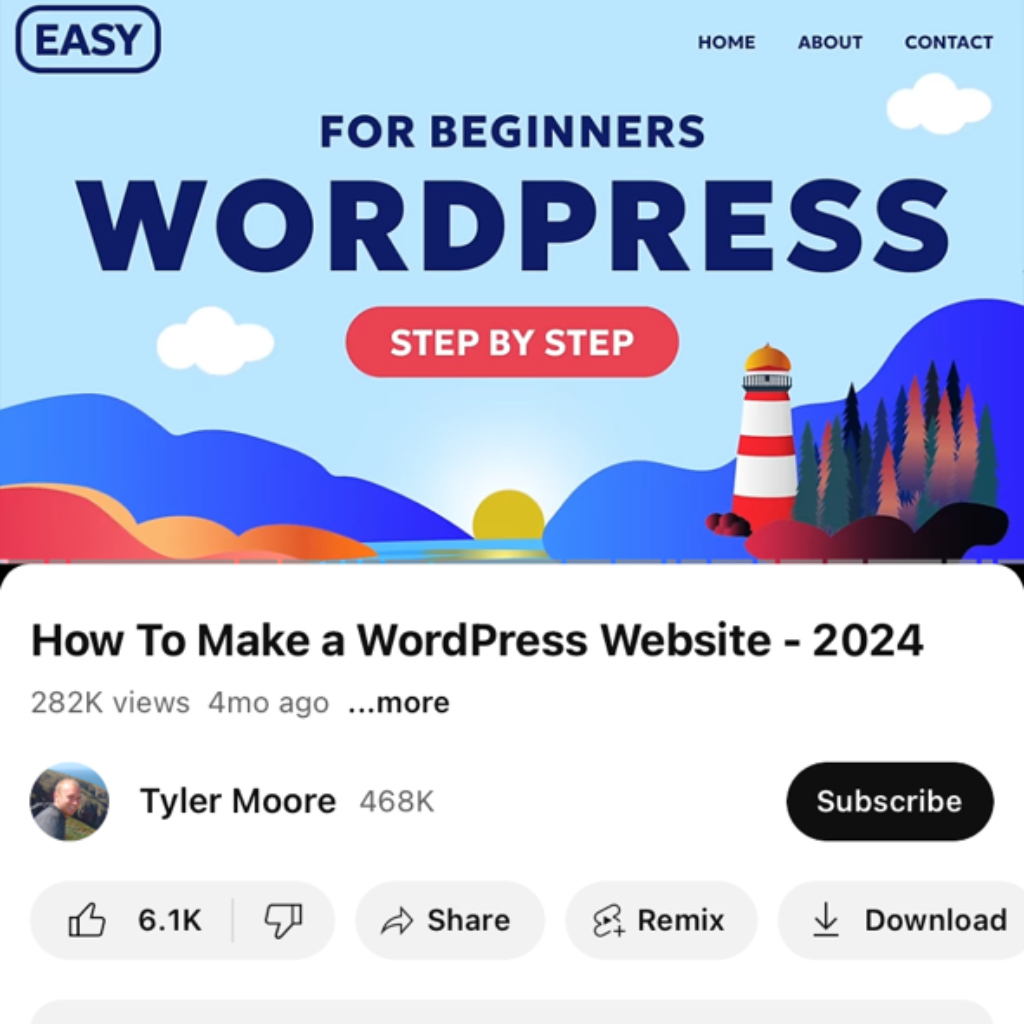 Tyler Moore's youtube video gives a detail and not complicate tutorial for how to make your own website through wordpress. This tutorial will teachers a step by step process for making their own teacher business website. 